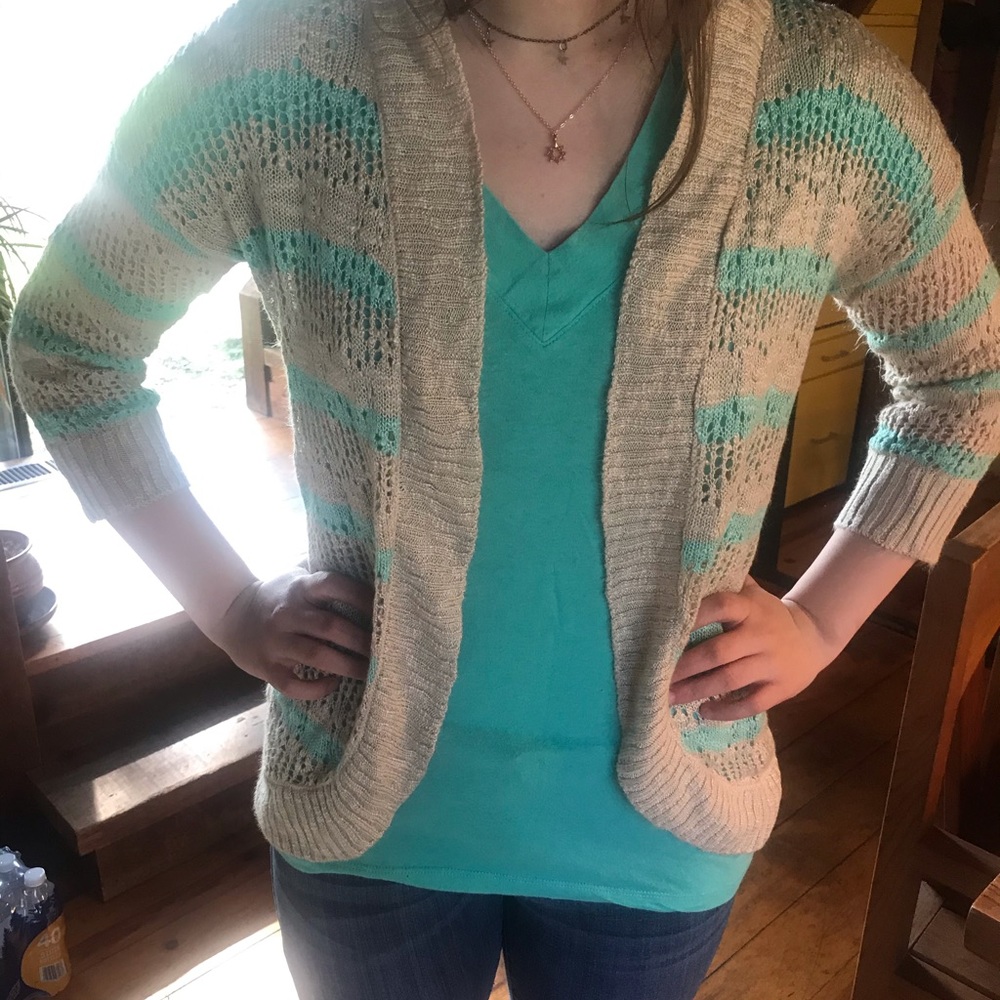 Pink Rose cardigan and tee